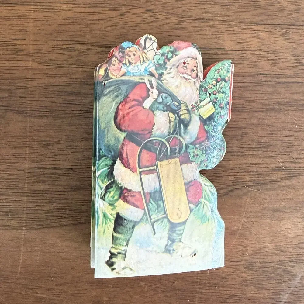 Vintage DieCut Reproduction Victorian Santa Accordion Fold Cardboard Over 6 Feet